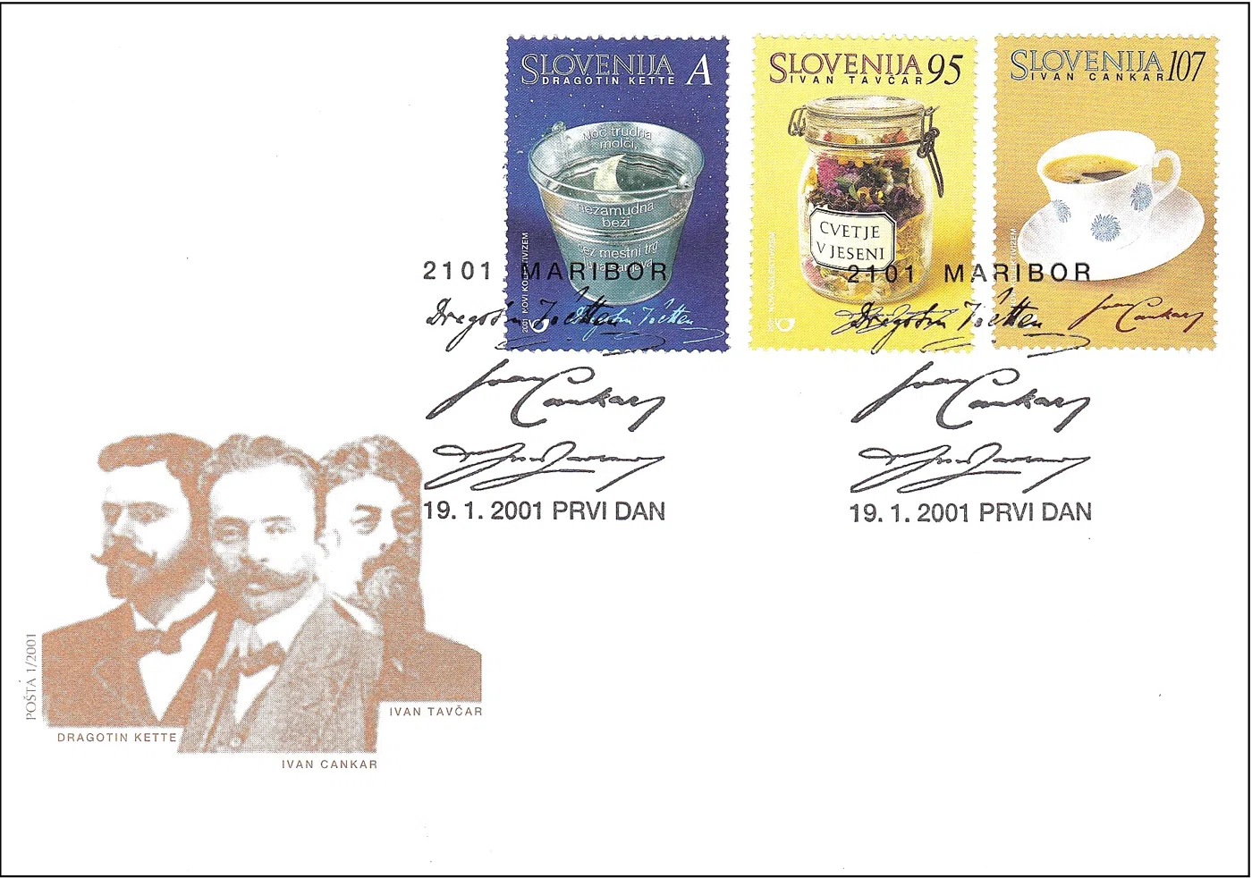 DRAGOTIN KETTE 1876 - 1899, IVAN TAVČAR 1851 - 1923, IVAN CANKAR 1876 - 1918